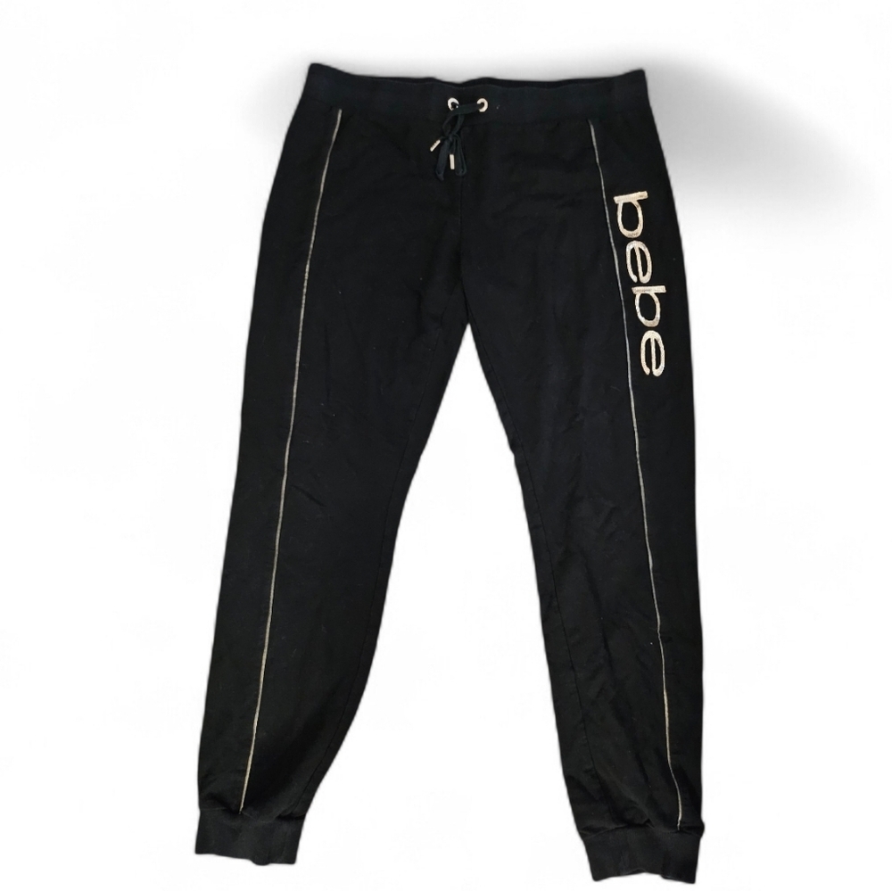 BEBE LG Black/Gold Jogger Sweat Pants